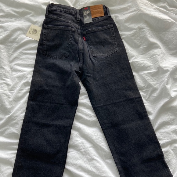 Black Ribcage High Rise Jeans - Picture 2 of 6